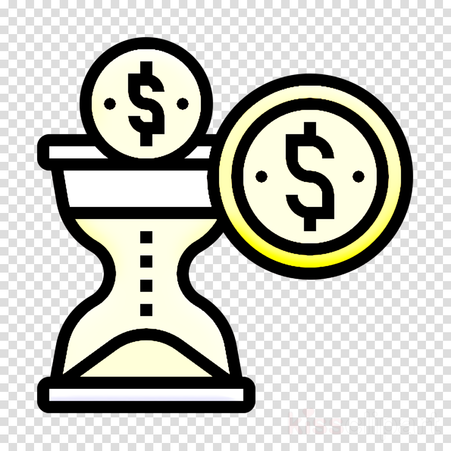 Saving and Investment icon Hourglass icon Time is money icon