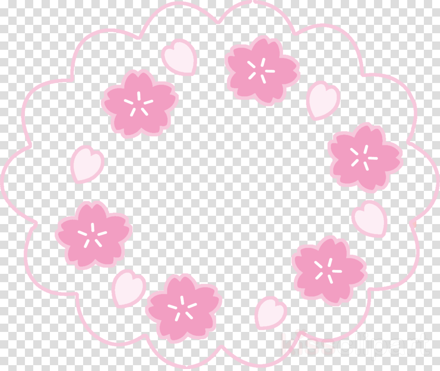 Cherry Flower Frame Sakura Frame Floral Frame Clipart Pink Sticker Petal Transparent Clip Art