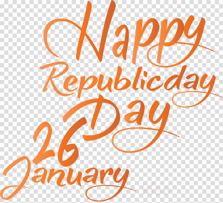 Happy India Republic Day India Republic Day 26 January Clipart Text Orange Line Transparent Clip Art