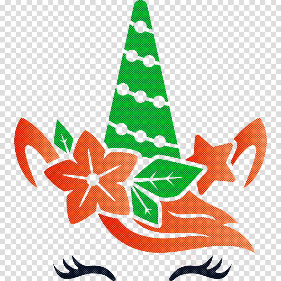Download Unicorn Christmas Unicorn Clipart Leaf Plant Christmas Transparent Clip Art