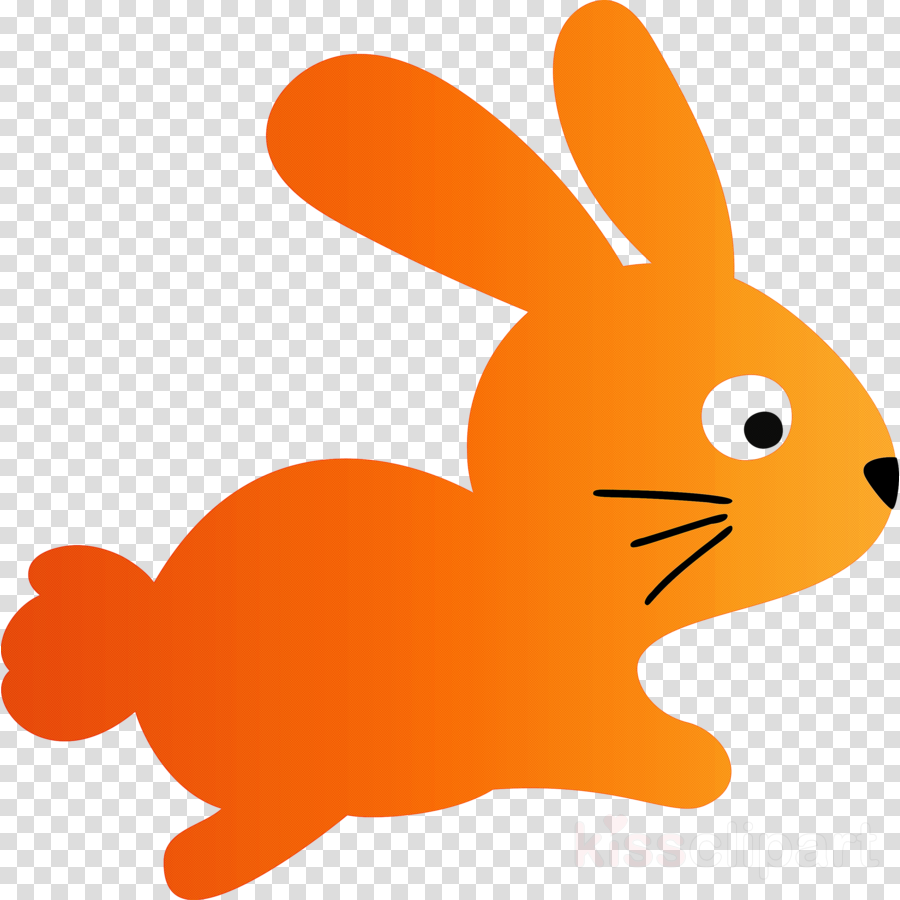 Download Cute Easter Bunny Easter Day clipart - Rabbit, Orange ...