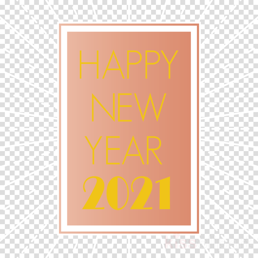 2021 Happy New Year Happy New Year 2021 Clipart Greeting Card Picture Frame Yellow Transparent Clip Art