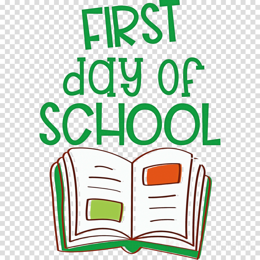 First Day Of School Education School Clipart Logo Green Line